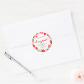 Sticker Rond Fraise rose Fille Anniversaire Merci Berry beaucou (Enveloppe)