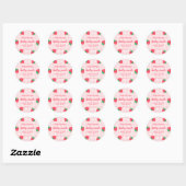 Sticker Rond Fraise rose mignonne Berry Premier 1er bébé Annive (Feuille)