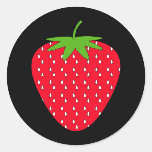 Sticker Rond Fraise rouge