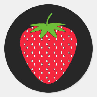 Sticker Rond Fraise rouge