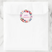 Sticker Rond Fraise rouge rose fête d'anniversaire pour enfants (Sac)