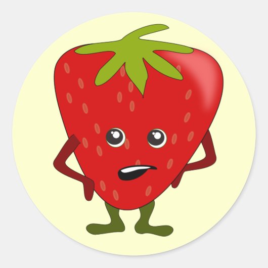 Sticker Rond Fraise sarcastique : Mauvais Gang Fruit (Devant)