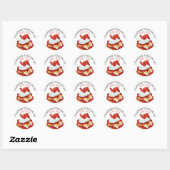 Sticker Rond Fraise Shortcake Day 14th Holiday Button. (Feuille)