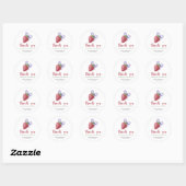 Sticker Rond Fraise sucrée avec un arc - merci (Feuille)
