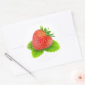 Sticker Rond Fraise sur feuille (Enveloppe)