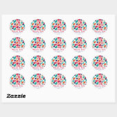 Sticker Rond Fraises Blueberries Baby shower Tropical (Feuille)