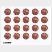 Sticker Rond Fraises classiques (Feuille)