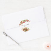 Sticker Rond Fraises d'aquarelle (Enveloppe)