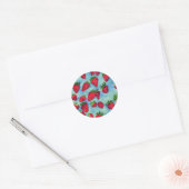 Sticker Rond Fraises d'aquarelle (Enveloppe)