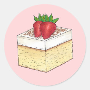 Sticker Rond Fraises de dessert de sangsue mexicaine