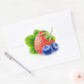Sticker Rond Fraises et bleuets (Enveloppe)