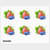 Sticker Rond Fraises et bleuets (Feuille)