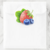 Sticker Rond Fraises et bleuets (Sac)