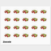 Sticker Rond Fraises fraîches (Feuille)