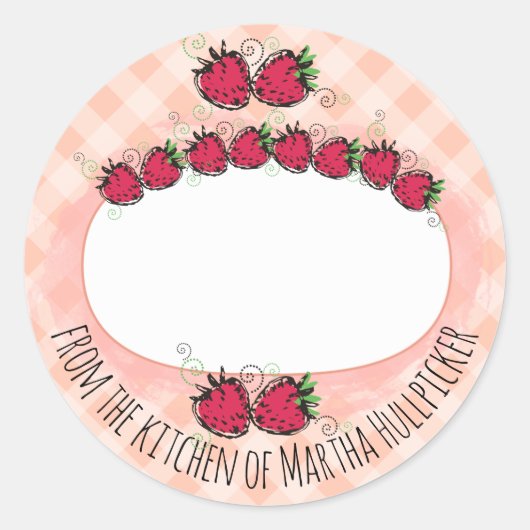 Sticker Rond fraises fruits de la cuisine de la conserve (Devant)