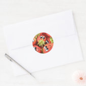 Sticker Rond Fraises jolies (Enveloppe)