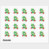 Sticker Rond fraises juteuses (Feuille)