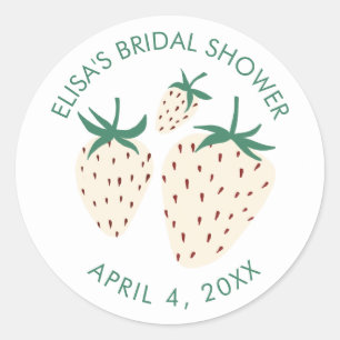 Sticker Rond Fraisier Blanc Pineberry RECEPTION DE MARIAGE Sur