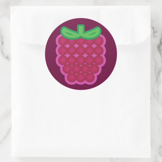 Sticker Rond Framboise (Sac)