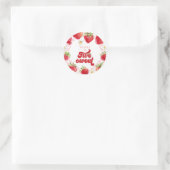Sticker Rond Framboise deux sucré 2e anniversaire (Sac)