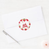 Sticker Rond Framboise deux sucré 2e anniversaire (Enveloppe)