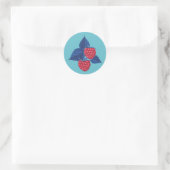 Sticker Rond Framboise sur arrière - plan bleu (Sac)