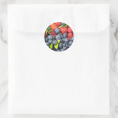Sticker Rond Framboises bleuets et framboises (Sac)