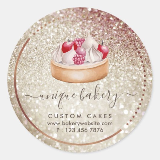 Sticker Rond Framboles de crème de cheesecake (Devant)