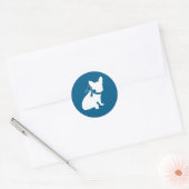 Sticker Rond Français Baby shower Bulldog Français Frenchie Blu (Enveloppe)