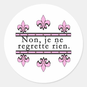 Sticker Rond Français No Regrets Produits