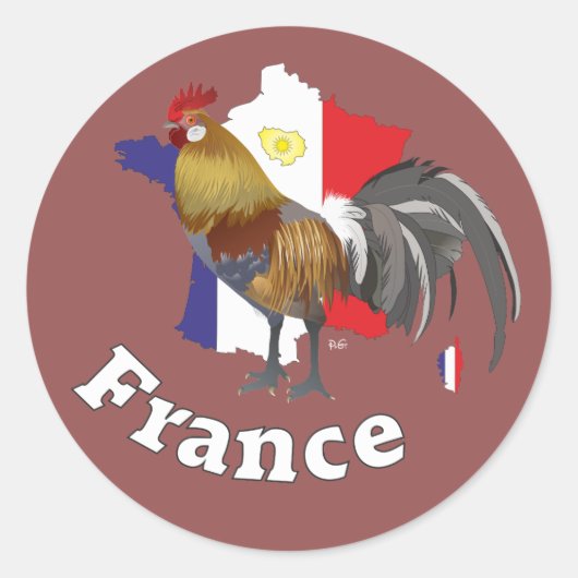 Sticker Rond France Francia (Devant)