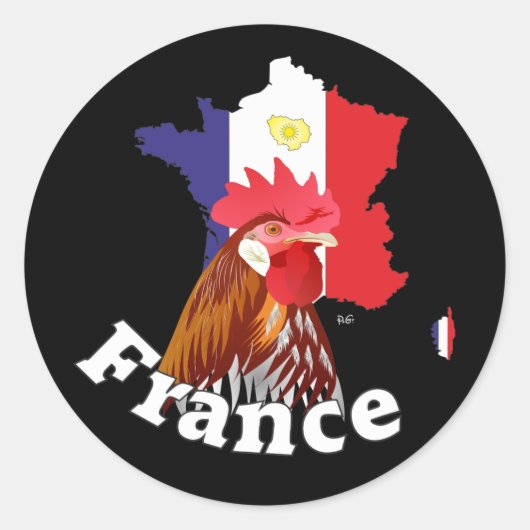 Sticker Rond France Francia (Devant)