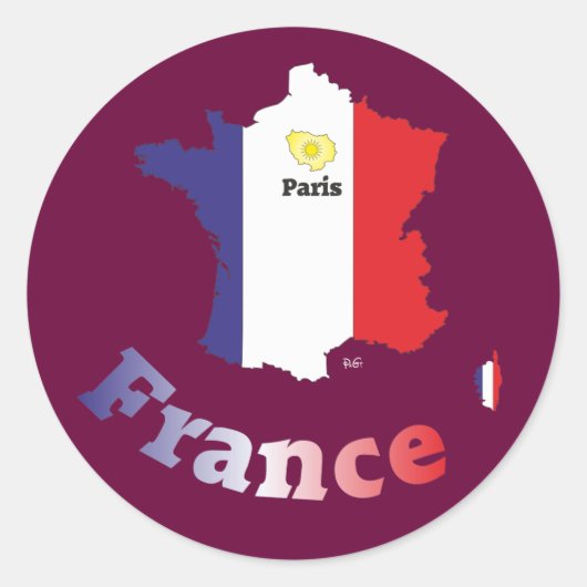 Sticker Rond France Francia (Devant)
