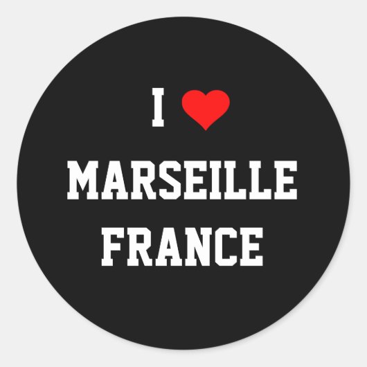 Sticker Rond FRANCE : J'aime Marseille (Devant)