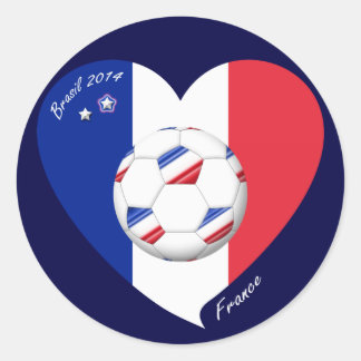 Sticker Rond « FRANCE » Soccer Team. Football de la France 2014
