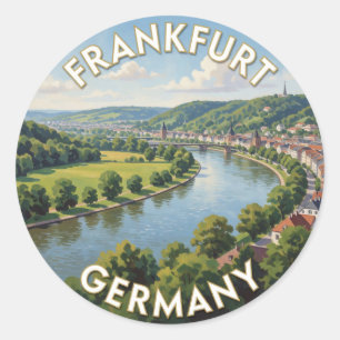 Sticker Rond Francfort Allemagne Collines Vertes Nature 🌿