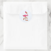 Sticker Rond Francisco Flamant rose (Sac)