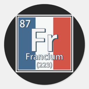 Sticker Rond Francium - France Drapeau de la science française