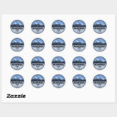 Sticker Rond Franconia Range camping dans le New Hampshire (Feuille)
