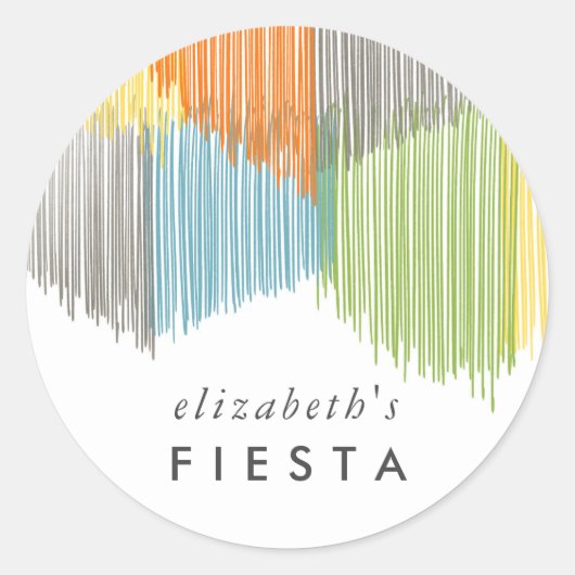 Sticker Rond Frange Rainbow Fiesta (Devant)