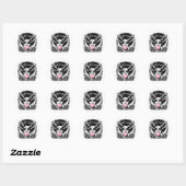 Sticker Rond Frankenstein Monster Et Femme Bubble Gum Funny Ha (Feuille)