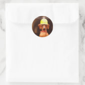 Sticker Rond Franky L'Autocollant Flying Dachshund (Sac)
