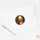 Sticker Rond Franky L'Autocollant Flying Dachshund (Enveloppe)