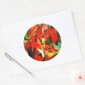 Sticker Rond Franz Marc Les Renards Red Fox Art Moderne Peintur (Enveloppe)