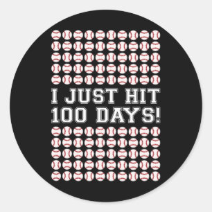 Sticker Rond Frappe 100 Jours De Baseball Scolaire Garçons 100è