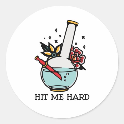 Sticker Rond Frappe-moi fort (Devant)