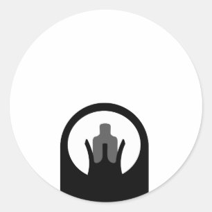 Sticker Rond Frappe noire vue avant