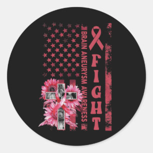 Sticker Rond Frappe USA Drapeau Tournesol Christian Burgundy Ce
