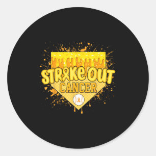 Sticker Rond Frapper le cancer infantile Baseball garçons Drip