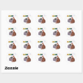 Sticker Rond Frapper le singe (Feuille)